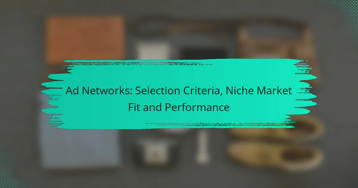 Ad Networks: Selection Criteria, Niche Market Fit and Performance
