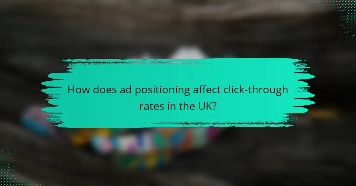 How does ad positioning affect click-through rates in the UK?