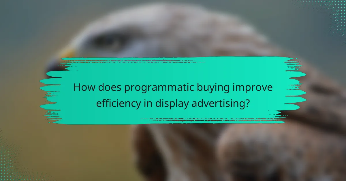 How does programmatic buying improve efficiency in display advertising?