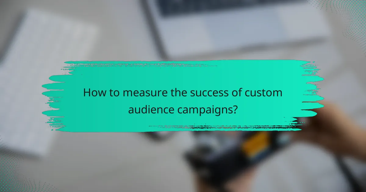 How to measure the success of custom audience campaigns?