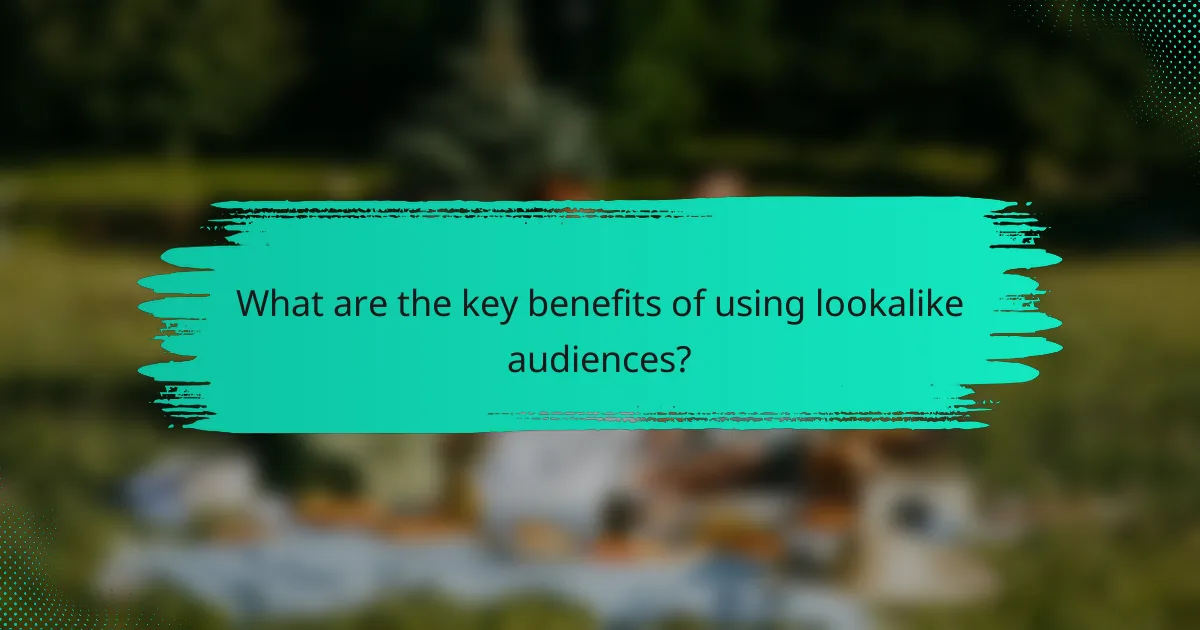 What are the key benefits of using lookalike audiences?