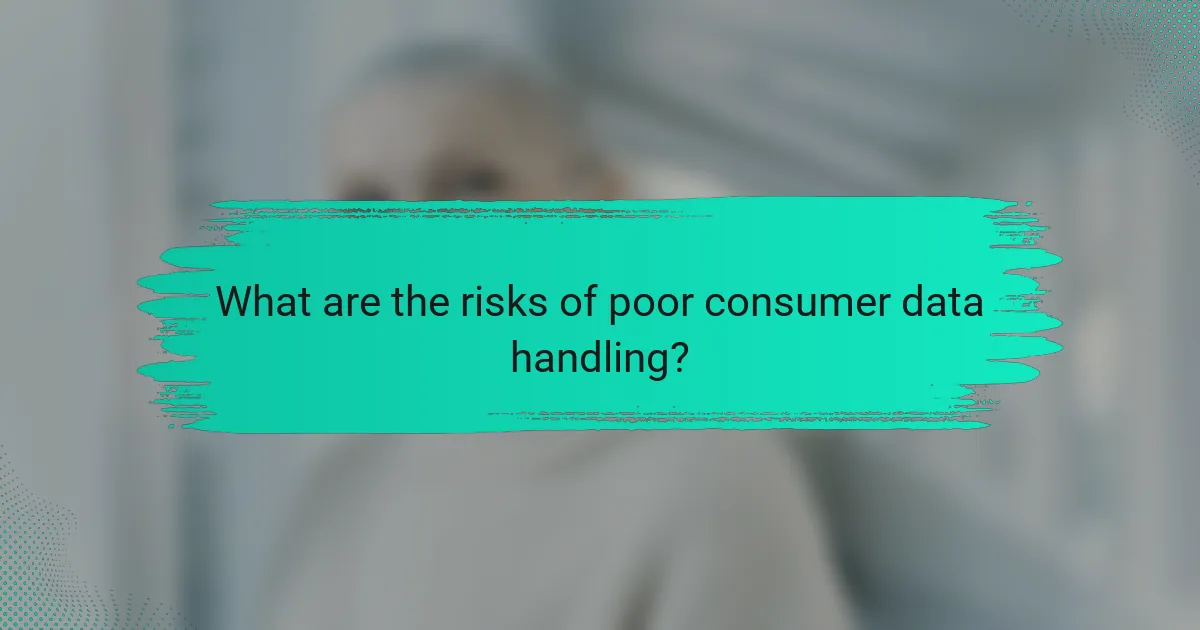 What are the risks of poor consumer data handling?