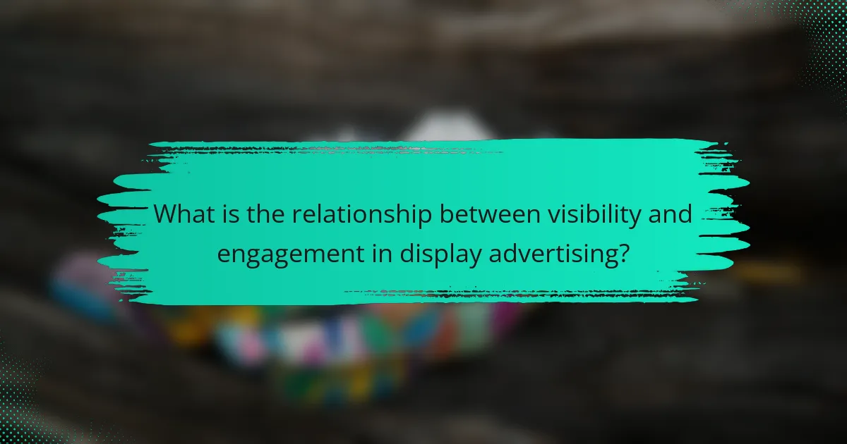 What is the relationship between visibility and engagement in display advertising?