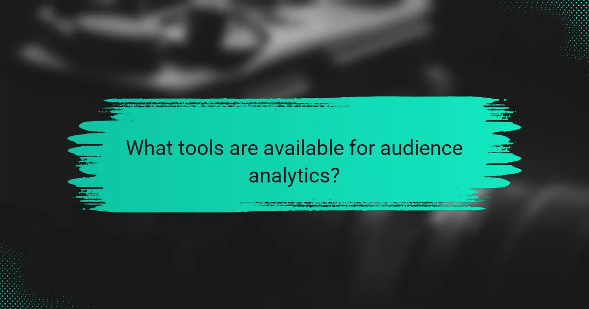 What tools are available for audience analytics?