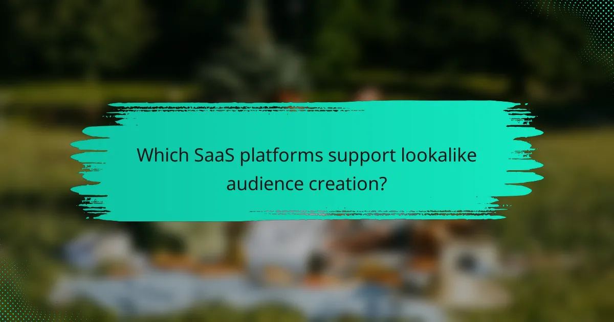 Which SaaS platforms support lookalike audience creation?